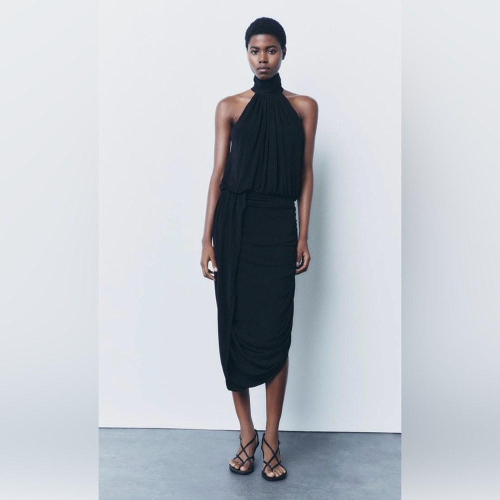 Zara draped halter dress, ZW collection, size XS